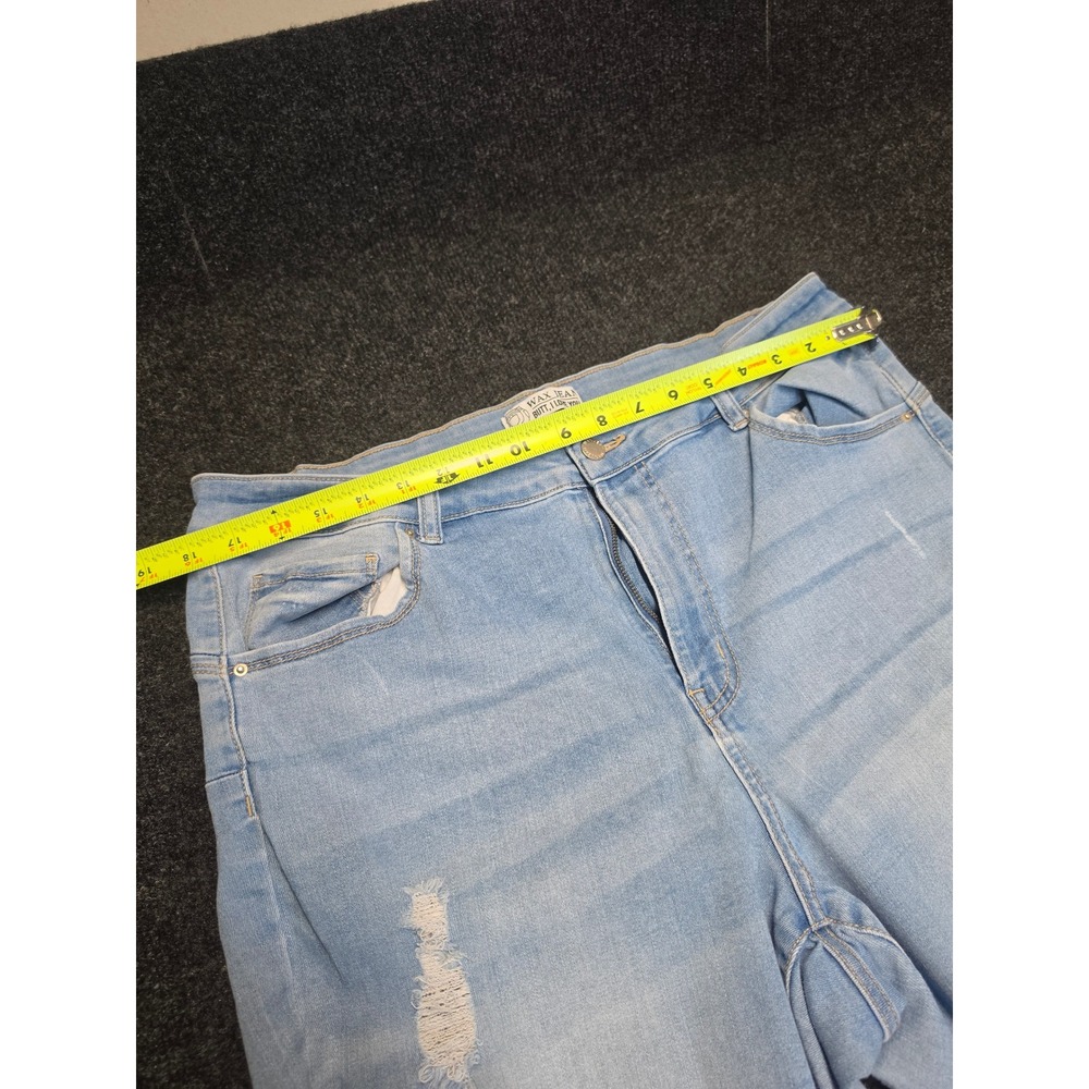 Wax Jean Butt I Love You Distressed Skinny Jeans Light Wash Blue Womens Size 18 - Picture 5 of 6